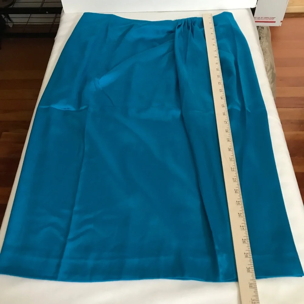 J. CREW Satin Sarong Skirt Turquoise Blue NWT Women’s Plus Size 16
